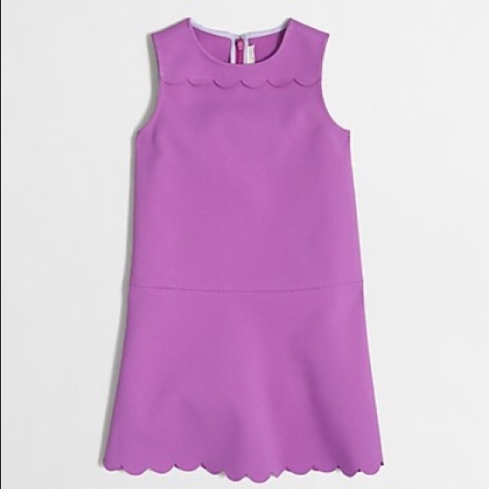 Girls scalloped fit and flare dress